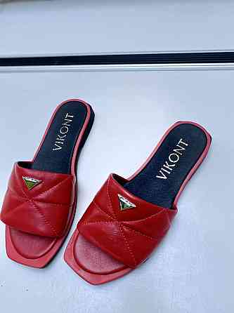 Виконт Шльопанці жіночі VIKONT 99-27-1 червоні (літо, шкіра натуральна) (4509) Коломыя