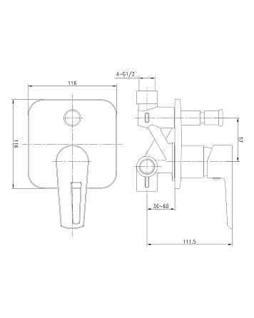 Змішувач прихованого монтажу на 2 користувача Imprese BRECLAV білий/хром Київ