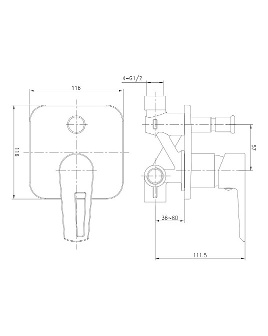 Змішувач прихованого монтажу на 2 користувача Imprese BRECLAV білий/хром Київ - фото 5