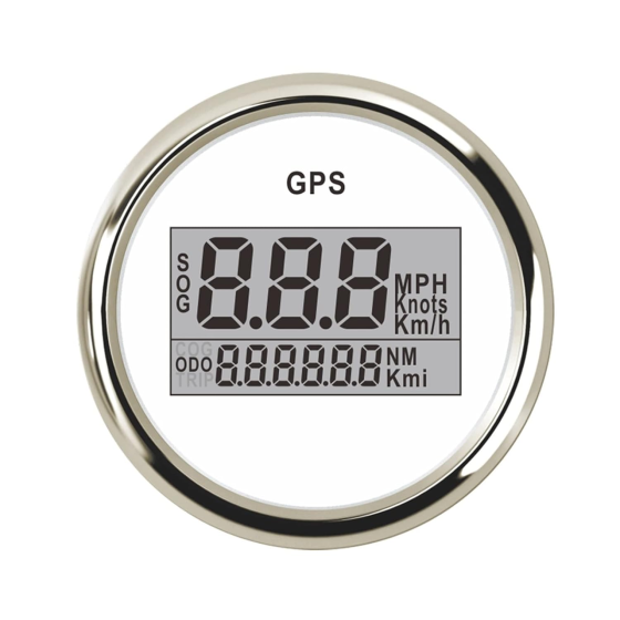 GPS спидометр судовой ACAECMGGFP 52 мм цифровой для лодки и катера 60 км/ч, влагозащищенный указатель скорости, белый Киев
