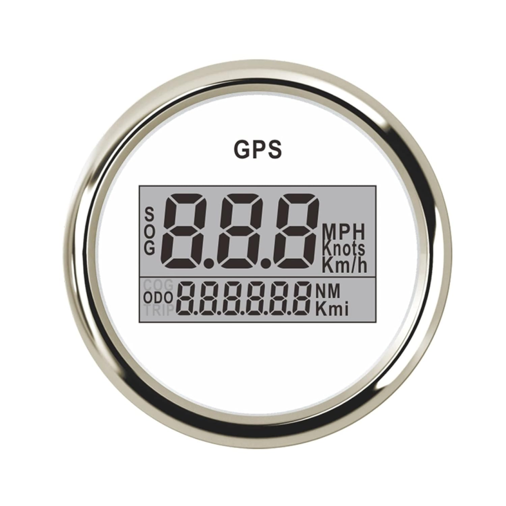 GPS спидометр судовой ACAECMGGFP 52 мм цифровой для лодки и катера 60 км/ч, влагозащищенный указатель скорости, белый Киев - изображение 3