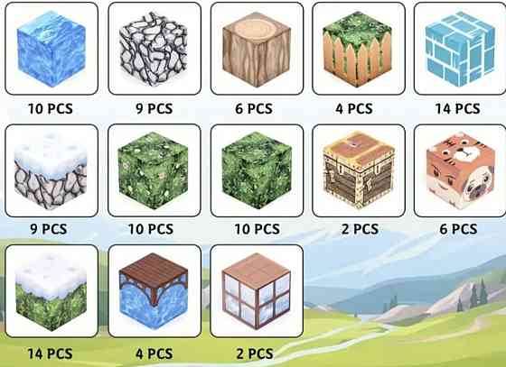 Конструктор магнитный Майнкрафт 100 блоків. Харків