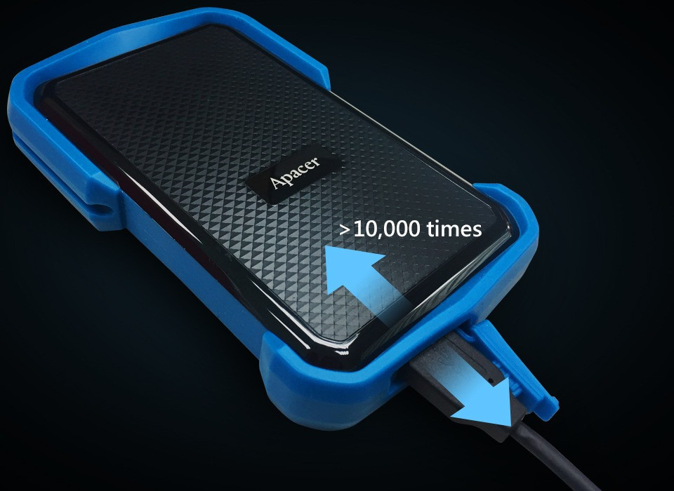 Зовнішній жорсткий диск 2.5" USB 2.0 TB Apacer AC631 Black/Blue (AP2TBAC631U-1) чорний, синій Харків - фото 10