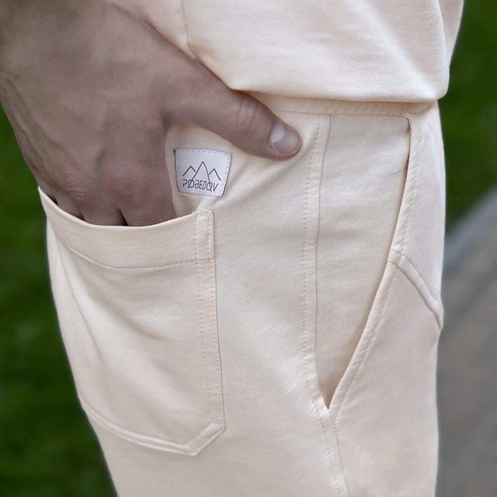 Літній комлект для чоловіків світлий бежевий шорти та футболка Pobedov Barel Київ - фото 8