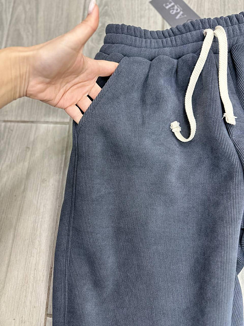 Чоловічі базові теплі штани з вельвету на флісі Графіт, 42 Одеса - фото 7