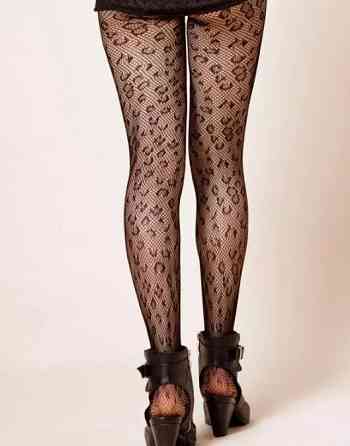 Колготки в сетку леопардовые женские one size черный Киев