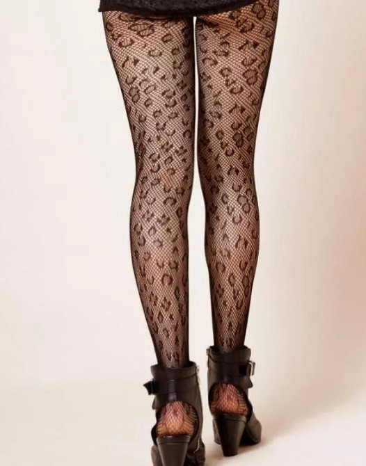 Колготки в сетку леопардовые женские one size черный Киев - изображение 4