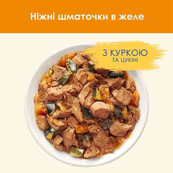 Вологий корм CAT CHOW Adult для дорослих котів, шматочки в желе, з куркою та цукіні, 85 г Київ