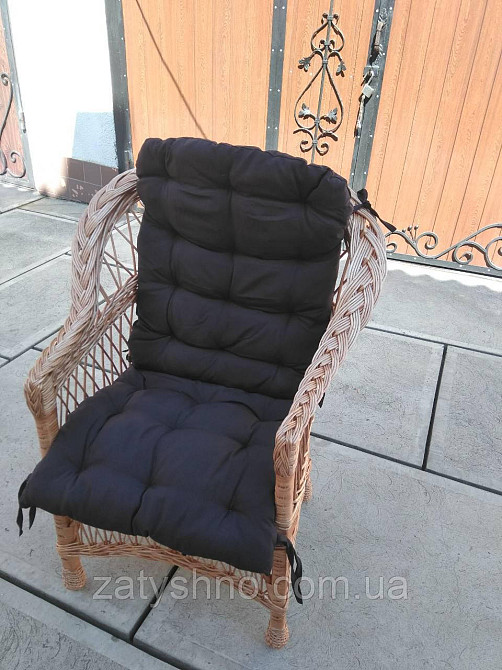 Крісло плетене з м'якою подушкою накидкою Київ - фото 7