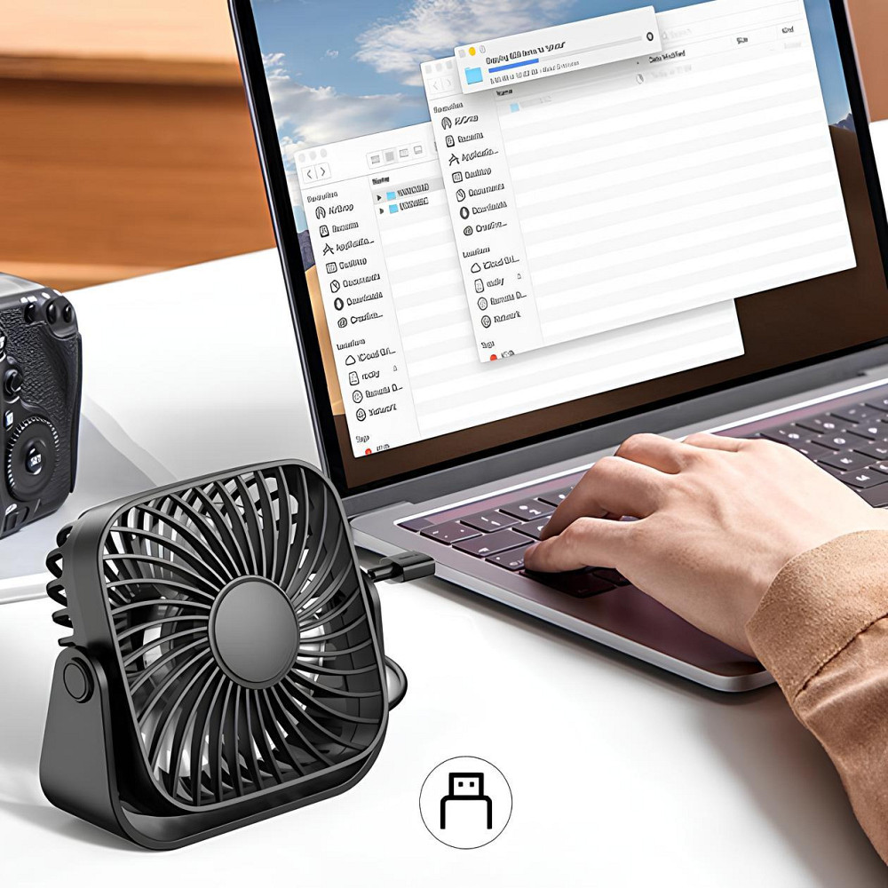 USB вентилятор настільний 5Вт (3 режими) Topk,Чорний SBR Київ - фото 2