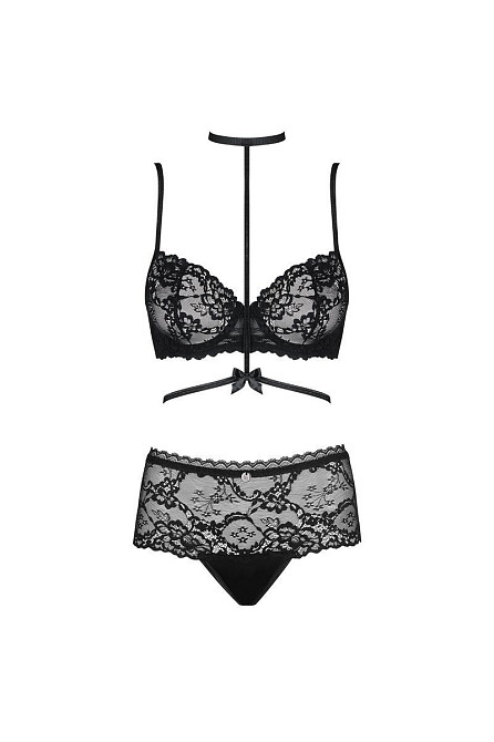 Комплект белья кружевной с декоративными лямками Obsessive Mellania красный, L/XL Sex Aura Киев - изображение 3