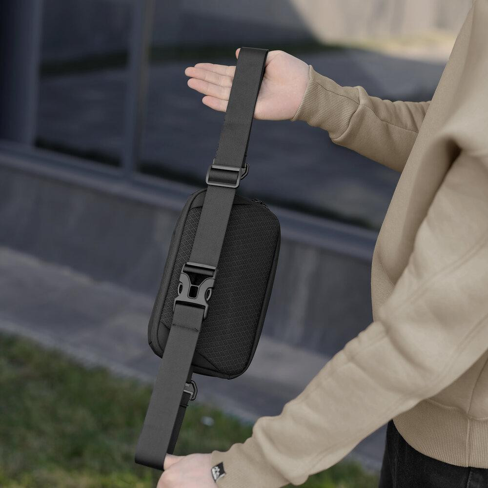 Мужская черная сумка с карманами на замке Pobedov Practical Киев - изображение 7