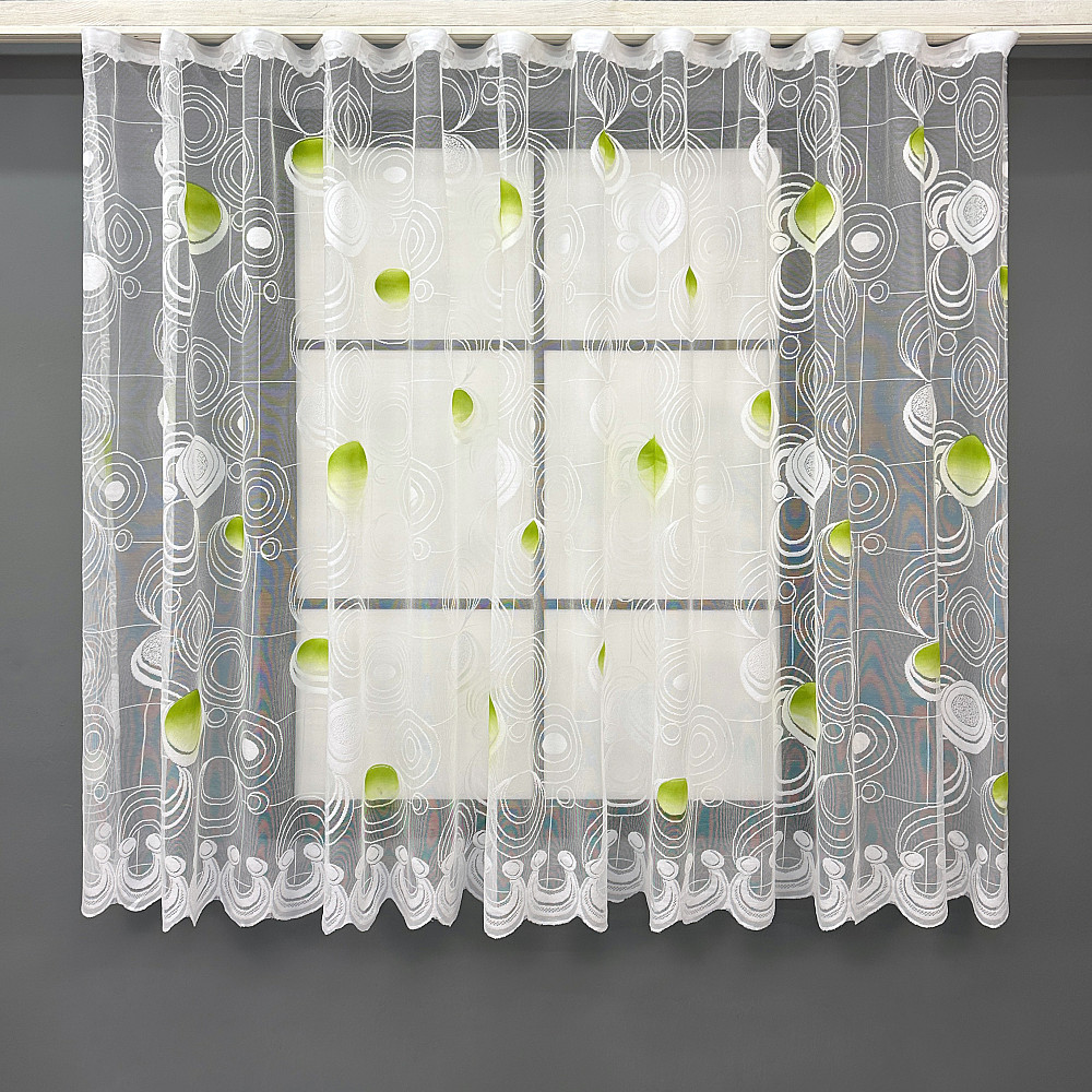 Тюль жаккард VR-Textil № 1882т Арка на кухню цвет белый 300х150 см (53-0080) Киев - изображение 2