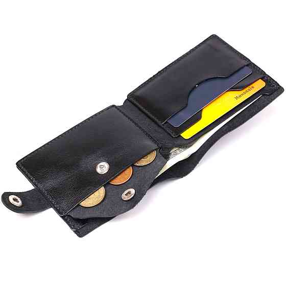 Шкіряне чоловіче портмоне Shvigel 16439 Чорний Київ