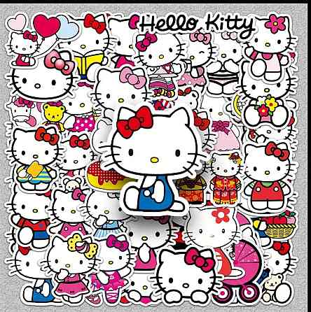 Стикеры с милым котиком в стиле Hello Kitty, 50 шт Киев