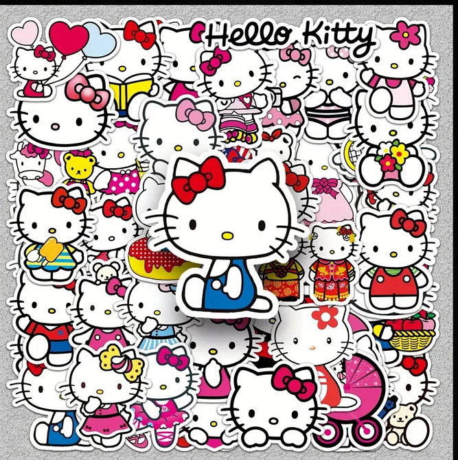 Стікери з милим котиком у стилі Hello Kitty, 50 шт Київ - фото 2