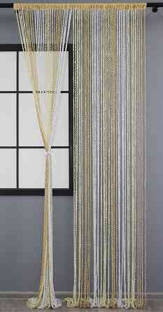 Штори-нитки спіраль з люрексом Молочний з бежево-білим 300х300см 1 шт (61-060) Київ