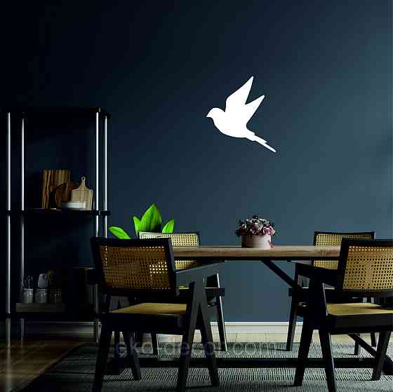 Декоративне настінне Панно «Пташка» Декор на стіну(ціна за 1шт) 30*27 см, Білий Київ