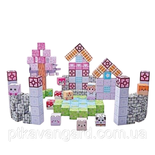 Магнітні блоки конструктор замок для дівчинки 140 кубиків magnetic building cubes CH 1336 Хмельницький