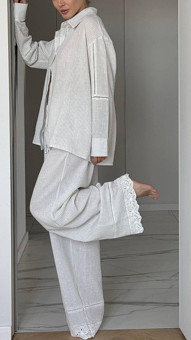 Жіночий домашній комплект-трійка Бежевий L Харків - фото 4