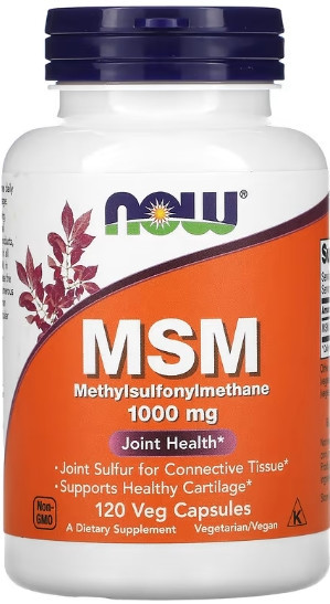 Метилсульфонілметан (МСМ) NOW M.S.M 1000mg 120 vcaps Київ - фото 1