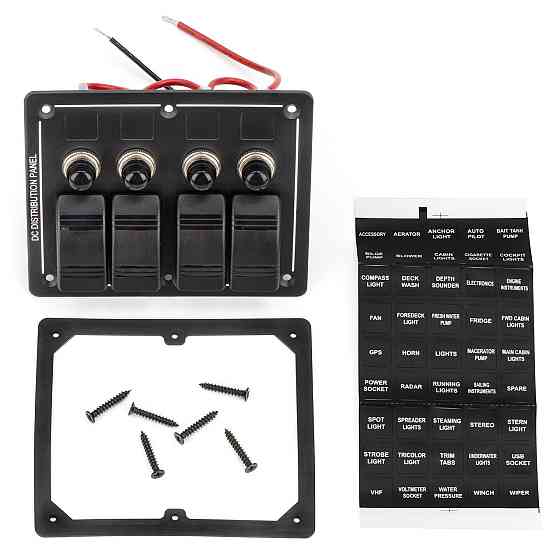 Панель на 4 переключателя автомат 86х102мм ROCKERS HF60-104B Киев