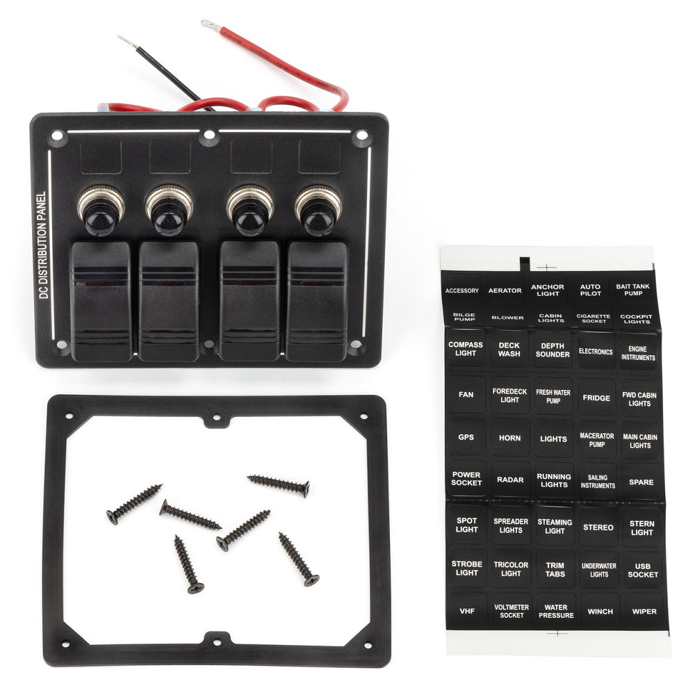 Панель на 4 переключателя автомат 86х102мм ROCKERS HF60-104B Киев - изображение 2