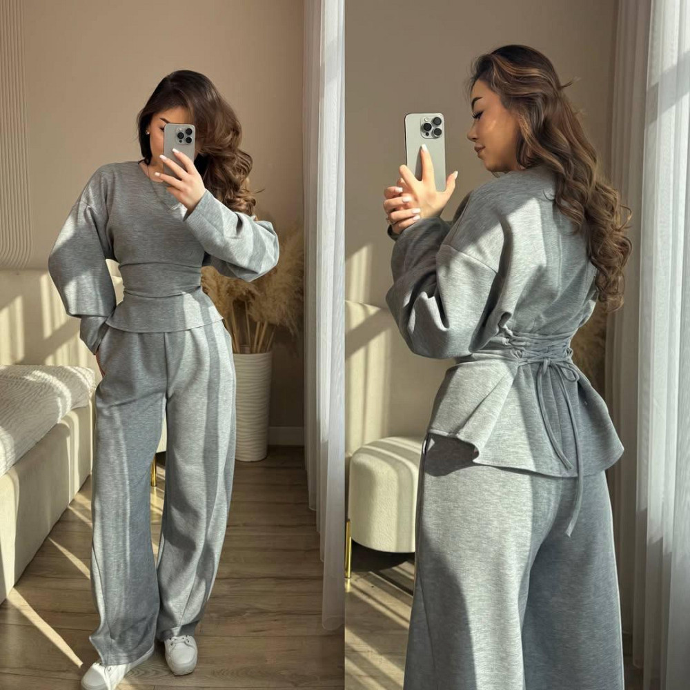 Женский стильный элегантный костюм качественная трехнить петля Меланж, 42/44 Одесса - изображение 1