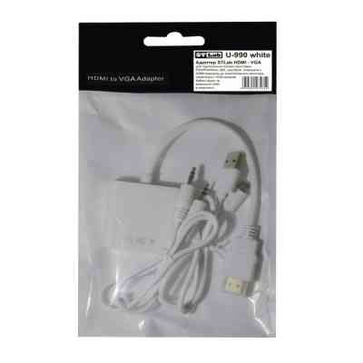Перехідник HDMI M to VGA F (з кабелями аудіо і живлення від USB) ST-Lab (U-990 white) Вінниця
