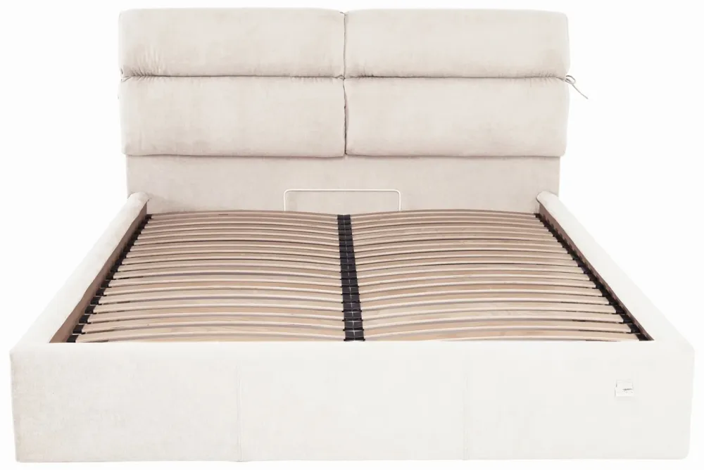 Кровать Edinburgh Comfort 140 х 190 см Мисти Milk С подъемным механизмом и нишей для белья Бежевый Киев - изображение 1