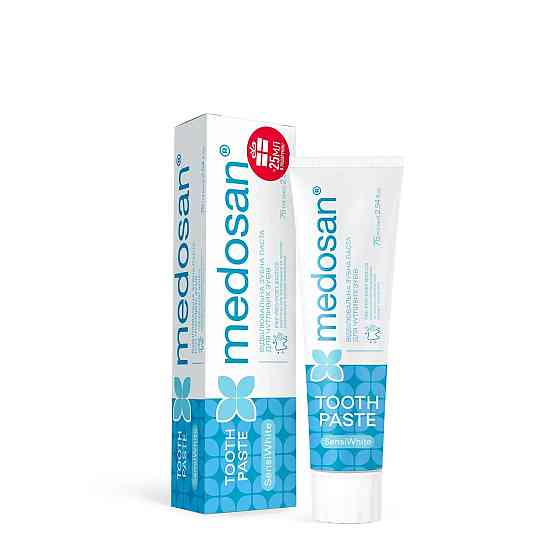 Відбілювальна зубна паста для чутливих зубів SensiWhite Medosan 75 мл Київ