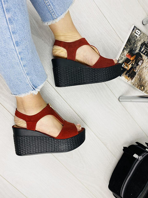 Injers Босоніжки жіночі INJERS 423 червоні (літо, замша натуральна) (918) Коломыя - изображение 3