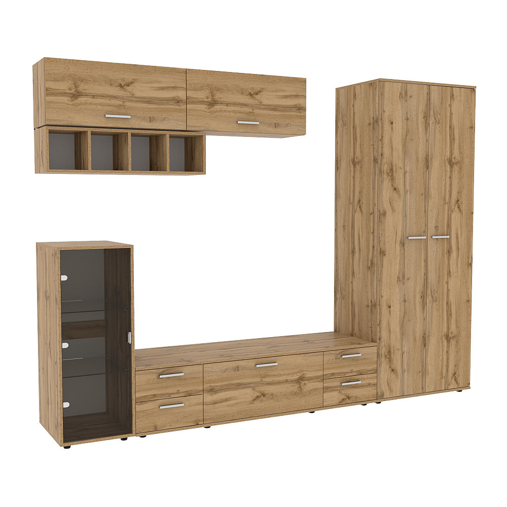 Стенка в гостиную Hugo-1, Дуб Аппалачи, 2860х520х2120 Львов - изображение 1