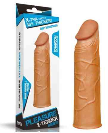 Насадка на член - Pleasure X-Tender Penis Sleeve Add 1" Brown Sex Aura Київ