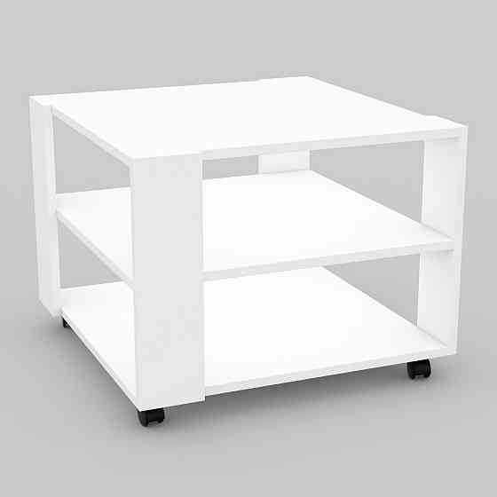 Стол журнальный Квант №4, Белый, 600/600/450 Львов