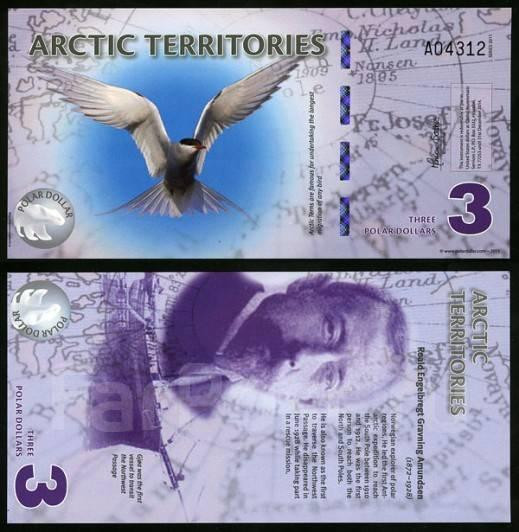 Арктика / Arctic territories 3 dollars 2010 UNC Полтава - фото 1