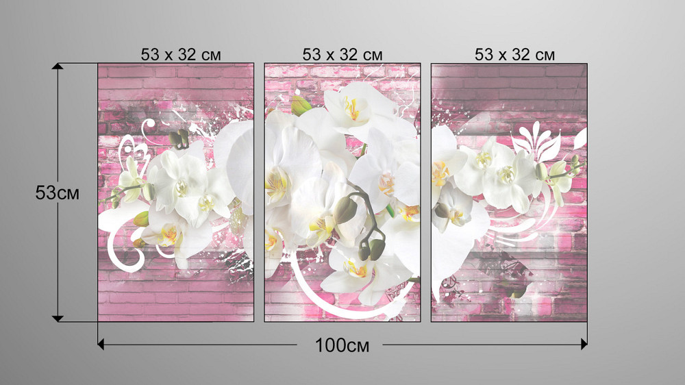 Модульна картина Абстракція Квіти (53х100см) Аrt-224_3А Київ - фото 3