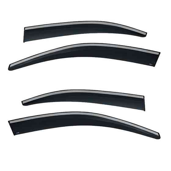 Дефлектори вікон (вітровики) з хром полосою Skoda Octavia III (A7) 2013-2019, 4шт, SunPlex, седан, на скотчі Вінниця