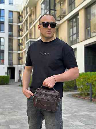 Мужская кожаная сумка барсетка 23х19х7, мессенджер через плечо с ручкою коричневая BEXHILL 61881B Киев