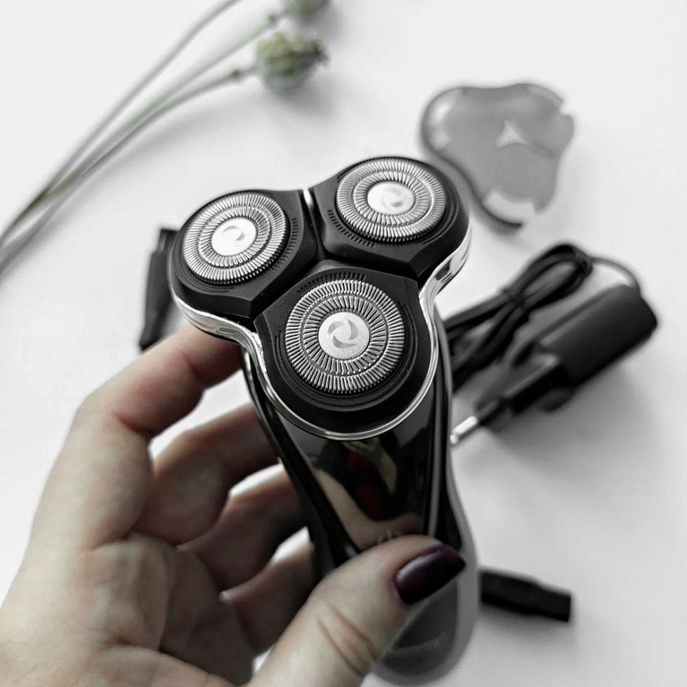 Електробритва GEMEI GM-7719 з 3 головками, що плавають, акумуляторна, до 80 хвилин автономної роботи Одеса - фото 7