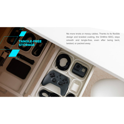 Дата кабель USB-C to USB-C 1.0m OnWire 60CL C-C 60W COLOR Braided 1m Light Blue Canyon (CND-CCAP60AB10LBL) Винница - изображение 8