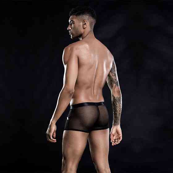 Чоловічі еротичні сітчасті труси з ременями, One Size Black Sex Aura Київ