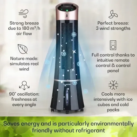 Уценка Портативный вентилятор Охладитель-увлажнитель воздуха Klarstein Skyscraper Ice Smart 4-in-1 Киев