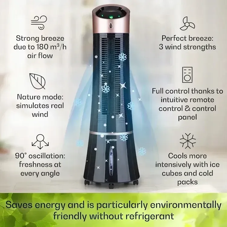 Уцінка Портативний вентилятор Охолоджувач-зволожувач повітря Klarstein Skyscraper Ice Smart 4-in-1 Київ - фото 4