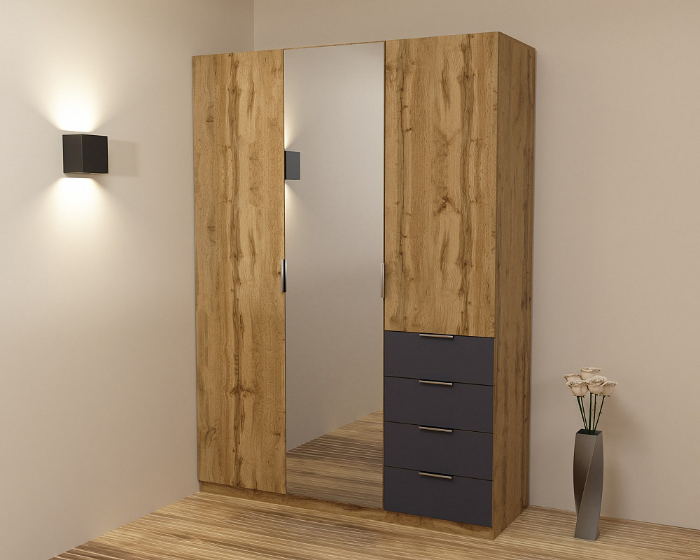 Шафа Крістал 2, Дуб Аппалачі/Антрацит, 1500х520х2100 Львів - фото 1