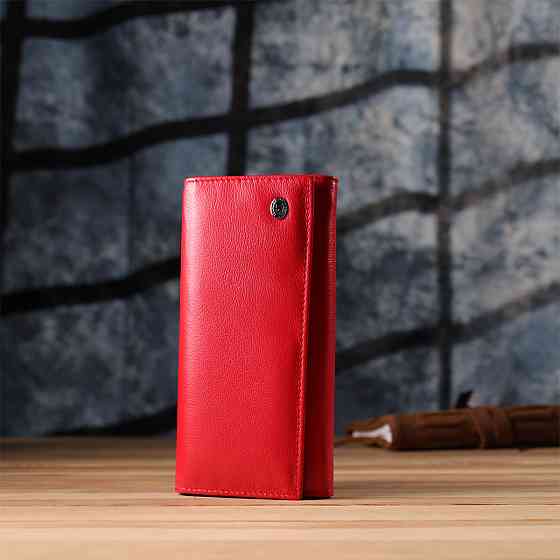 Красивий гаманець для жінок з монетницею із натуральної шкіри ST Leather 23105 Червоний Київ