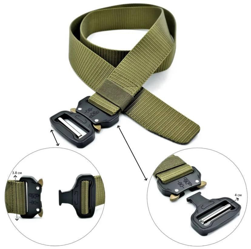 Ремінь чоловічий тактичний із залізною пряжкою карабіном Одеса - фото 9