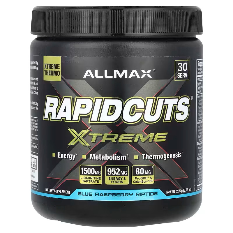 Жиросжигатель AllMax Rapidcuts® Xtreme, 235g (Blue Raspberry Riptide) Луцк - изображение 1