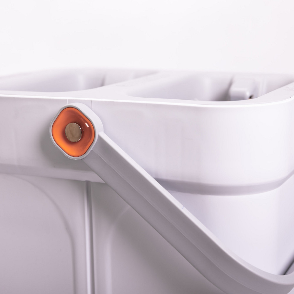 Набір для прибирання з плоскою шваброю та двосекційним відром з віджимом, насадка з мікрофібри, компактний HP-35015-19 Коломия - фото 3