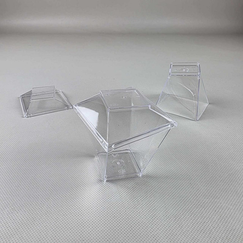 Десертница Трапеция 130 мл с крышко , стаканчики для десертов и трайфлов стеклоподобные  для фуршета (14 шт) Харьков - изображение 2